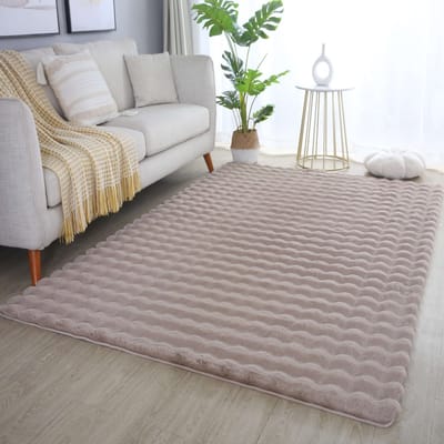 Flycarpets Felicia Hoogpolig Fluffy 3D Design Vloerkleed - Beige - 120x170 cm