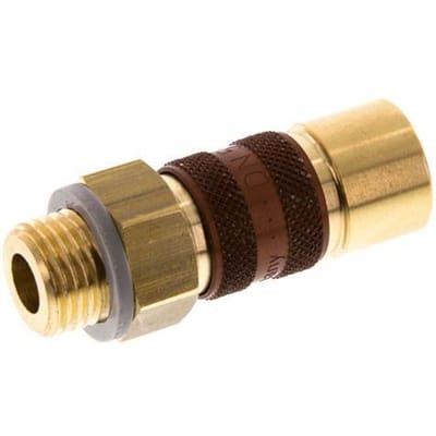 Messing DN 5 Bruin-Coded Luchtkoppeling Snelkoppeling G 1/4 inch Buitendraad - CLS5-M-B-BRO-CD-014