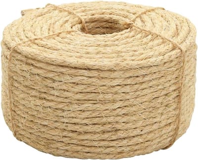 Sisal Touw - Natuurlijk Touw Gevlochten - Knutselen Tuin Werkplaats - Scheur Slijtvast Duurzaam - 8 mm 500 m - Bruin