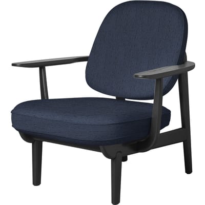 Fritz Hansen Fred Loungefauteuil - JH97 - blauw - zwart essen