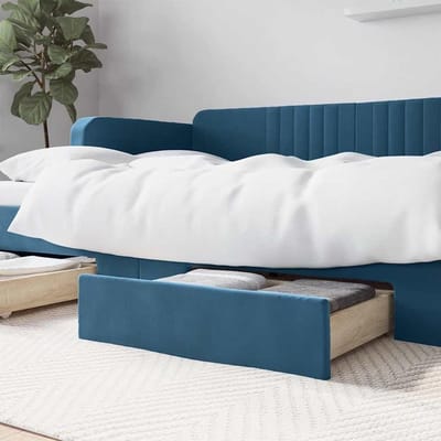 Bedlades Set - Onderbed Opbergers - Slaapkamer Organiseren - Met Zwenkwielen - 67 x 50 x 16 cm - Blauw