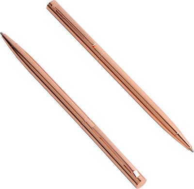 WiseGoods Luxe Pen Metaal - Balpen - Kantoor & Schoolbenodigdheden - Briefpapier - RVS - Rose Goud - Blauwe Inkt
