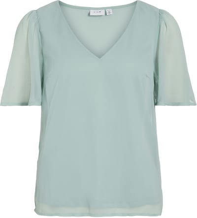 VILA - VIFALIA V-NECK S/S TOP - NOOS - Dames - Blouses