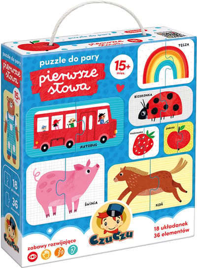 CzuCzu - Puzzle do pary Serie - Eerste Woorden - 18m+ - Educatief - Kleurrijk Ontwerp