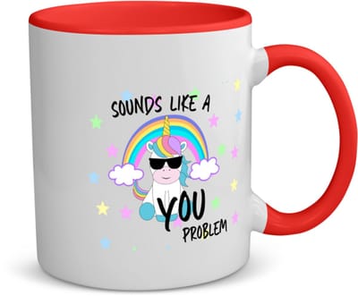 Akyol - unicorn cadeau - koffiemok - theemok - rood - Unicorn - eenhoorn verjaardag - met opdruk - verjaardag cadeau - leuke grappige - unicorn speelgoed - cadeau voor hem en haar - met tekst - 350 ML inhoud