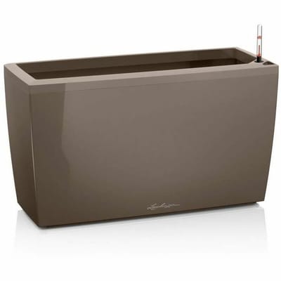 LECHUZA CARARO PREMIUM - Plantenbak - met bewateringssysteem - ALL-IN-ONE set met LECHUZA-PON - Taupe hoogglans