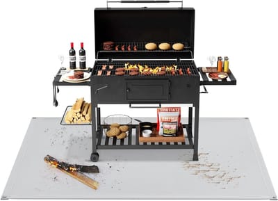 Grote vuurvaste grillmat van 54" x 54" voor barbecue, vuurkorf en buitenkeuken, waterdichte bescherming voor tuinen, terrassen en decks
