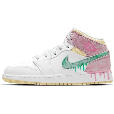 Air Jordan 1 Mid SE GS Ice Cream Kindersneakers Wit Arctic-Punch Pale-Vanilla DD1666-100 38 white