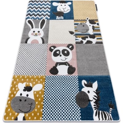 Kleden Rugsx Tapijt PETIT ZOO DIEREN , DIERENTUINcrème / 80x150 cm