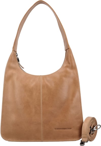 Hide & Stitches Porto Schoudertas - Leer - Hoofdvak - Achtervak - Verstelbare Schouderband - Dames - Compact - Crossbody - Tas - Leren Dames Tas - Taupe