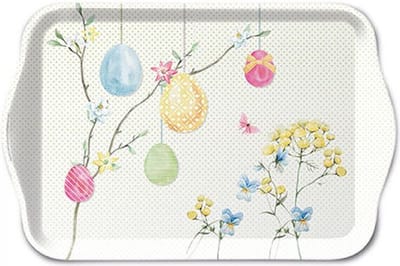 Ambiente Tray Hanging Eggs 13x21cm mini-dienblad met paaseitjes ideaal voor pasen