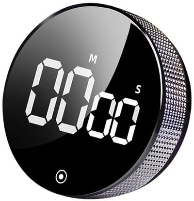 Intelligent timer, LED magnetic attraction rotary timer, battery version, black