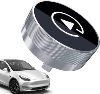 Draadloos - 3 x 3 cm aluminium slimme stekker | Draadloze auto-connector voor autocarplay doos, zilveroranje, plug-and-play multimedia-adapter, stream muziek, telefoonintegratie
