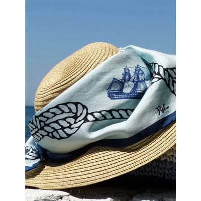 Zijden sjaal voor dames Ralu Fine Art Nautical Chic