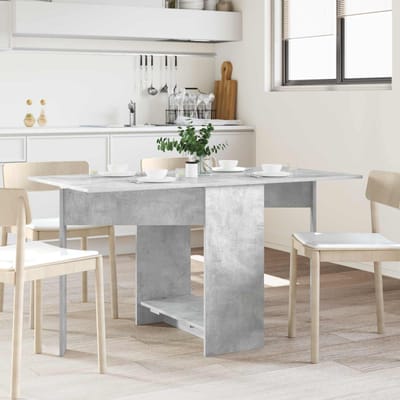 vidaXL - Eettafel - 138 - x - 70 - x - 73,5 - cm - Bewerkt - hout - Betongrijs - Rechthoekig