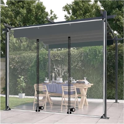 Transparant Paviljoen Gordijn - Buitengordijn PVC - Terras Beschermen - Hoge Lichtdoorlatendheid - 13 x 22 m - Transparant