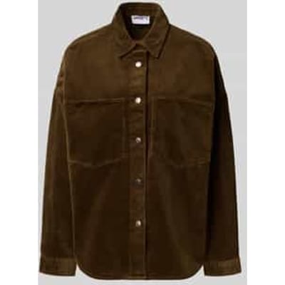 Regular fit overhemdblouse in ribcordlook