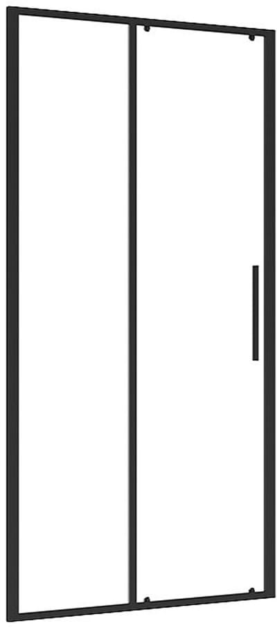 Vente-unique Zwarte matte schuifdouchedeur in industriële stijl - 100 x 195 cm - TORONI