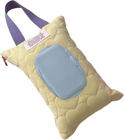 Luierdoekjes Dispenser - Pouch Houder - Onderweg Hygiëne - Jamvrije Extractie - 23 x 17 cm - Geel