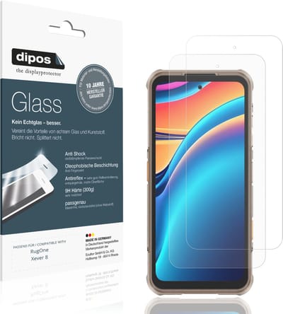 dipos – 2x Matte Pantserfolie geschikt voor RugOne Xever 8 | 9H Screenprotector