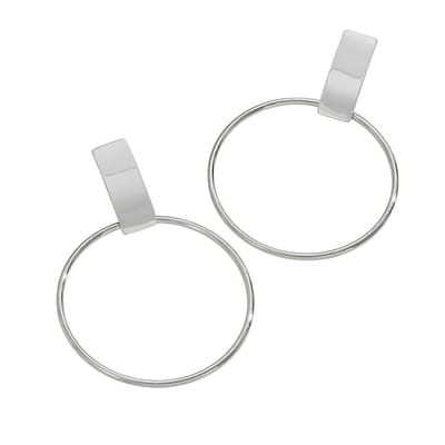 Zilverkleurige oorclips dames minimalistische ronde oorbellen piercingvrij geometrisch design grote cirkel vorm metalen clip oorbellen elegante statement stijl voor dagelijks gebruik