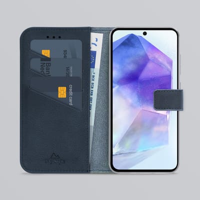My Style Telefoonhoesje geschikt voor Samsung Galaxy A55 Hoesje | My Style Flex Wallet Bookcase Portemonnee | Pasjeshouder voor 3 Pasjes | Telefoonhoesje voor Pinpas / OV Kaart / Rijbewijs - Royal Blue | Blauw
