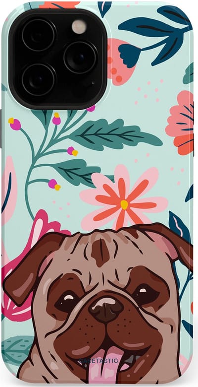 Casetastic Hoesje Geschikt voor Apple iPhone 13 Pro Magsafe - Stijlvolle Beschermende Duo-layer Case - Mopslik