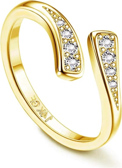 Allecto plus - Roze Open Teenringen in 14K Goud Gevuld - Verstelbare CZ Band - Drierijige Gouden Teenringen - Vrouwen Voet Sieraden met Elegant Design