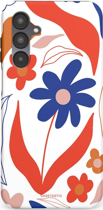 Casetastic hoesje geschikt voor Samsung Galaxy A16 - Dubbellaagse bescherming - Kleuren in bloei - Fashion Case - Wit Rood Perzik Donkerblauw