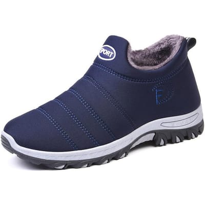 Bottes pour hommes Chaussures d'hiver légères pour hommes Chaudes Outdoor Plus Velours Bottes de neige Imperméables Chaussures d'hiver Bottines à enfiler 39 black