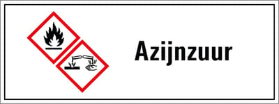 Azijnzuur GHS tekststicker 400 x 150 mm