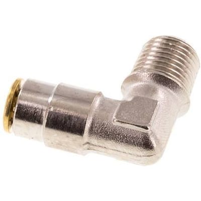 4mm x M 10 x 1 (conical) 90 graden L-verbinding Messing Insteekfitting Buitendraad Hoge Druk NBR [2 Stuks]