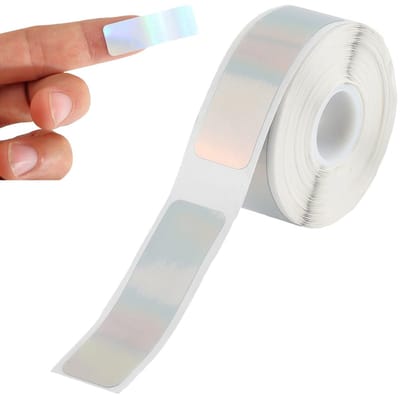 280 stuks, 2 rollen laser-labelprintertape 12 mm × 40 mm, labelprinterpapier, thermische sticker, holografische print, huishoudelijke opslaglabels, zelfklevende reflecterende sticker