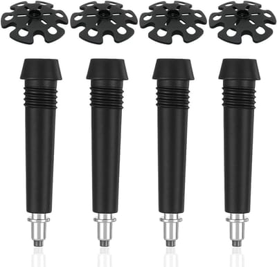 Accessoires voor trekkingstokken: 4 reservepunten en 4 sneeuwschijven Ø 8,6 cm, ideaal voor winterwandelen, skiën en bergbeklimmen