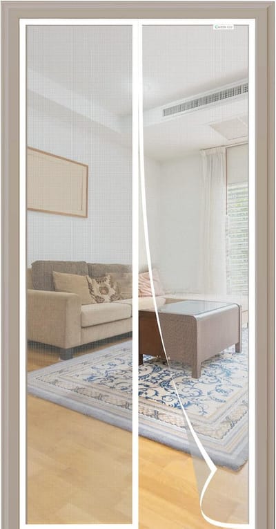 SnelShoppen - Magnetisch Vliegenhor 80x200cm, Insectenbescherming, Deur Screen, Snelle Installatie Zonder Boren, Wit, Voor Balkon en Terras