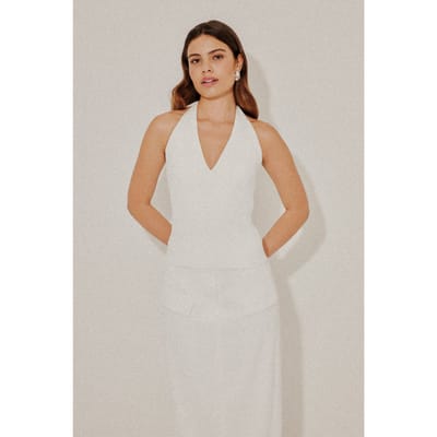 Odd Muse V-neck Top White Maat: XXL | Midi Jurken Outlet | Dames | Wit