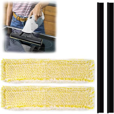Set van 6 Vloerdoeken en Accessoires voor Stoomreinigers, 3 Vloerdoeken + 3 Hoezen met Klittenbandsysteem, Eenvoudig te Installeren, Ideaal voor Huishoudelijk Gebruik en Diepe Reiniging