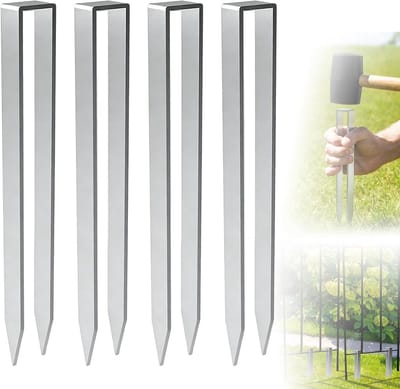 Bodemankers Rozenbogen - Grondharingen Tuin - Stabiliteit Vergroten - Roestvrij Staal U-vorm - 30cm Lengte - Zilverkleurig