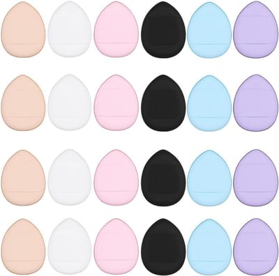 Driehoekige mini-poedersponzen, 24 stuks, ideaal voor vloeibare make-up, cosmetica en precisieapplicatie