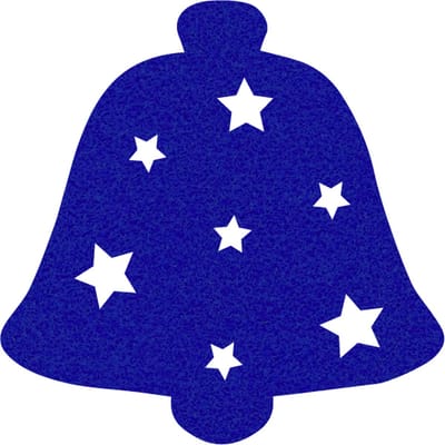 Kerstbel 2 vilt onderzetter - Donkerblauw - 6 stuks - ø 10 cm - Tafeldecoratie - Glas onderzetter - Valentijn - Cadeau - Woondecoratie - Tafelbescherming - Onderzetters voor glazen - Keukenbenodigdheden - Woonaccessoires - Tafelaccessoires