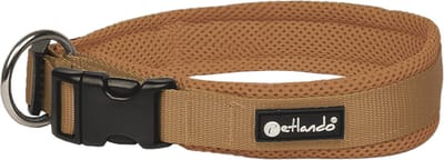 Petlando Hondenhalsband Mesh Cognac - Klikhalsband - Xxs 30-35x2 Cm