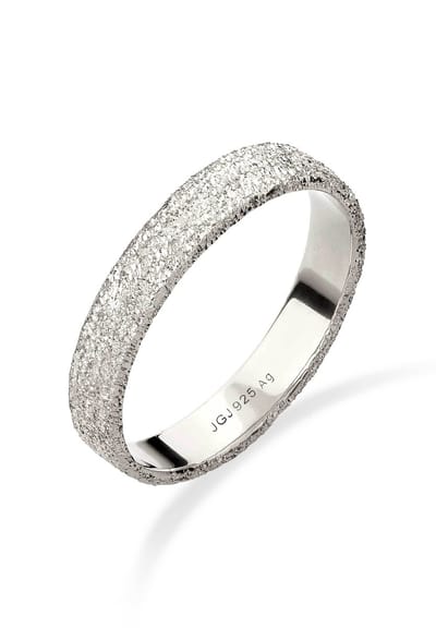 KUZZOI - Ring - Ring Heren Gestructureerd 925 Sterling Zilver -