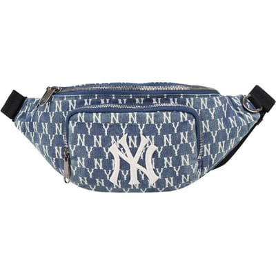 MLB Monogram Serie Vintage Bloemig Letter Groot Logo NY Yankees Katoenen Crossbody Heuptas Unisex Tassen Denim-Blauw 32BGCD011-50U Denim Blue gray