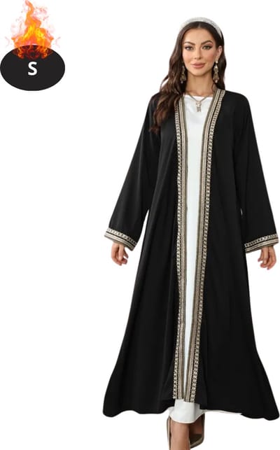 Bovista Islamitische Kleding - Djellaba Dames - Moslim Kleding - Arabisch Dames Kaftan - Alhamdulillah - Zwart S