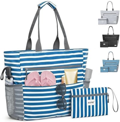 Cosensi - Strandtas - XL Familie Sporttas - Waterdicht en Lichtgewicht - Zwart - Shopping Tas - Ideaal voor Vakantie - Perfect voor Gezinnen