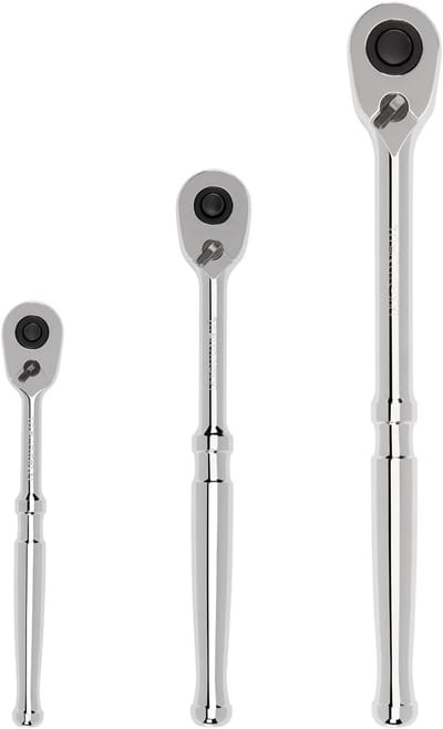 Ratelsleutelset 3-delig - 1/4, 3/8 en 1/2 Inch Aandrijving - Snelontgrendeling