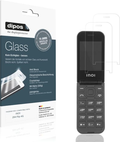 dipos – 2x Pantserfolie geschikt voor INOI 284 Flip 4G | 9H Screenprotector