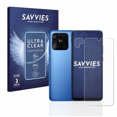 Savvies - Screenprotector voor Xiaomi Redmi 10C (Voor+Camera) - Folie Beschermfolie transparant 6 Stuks