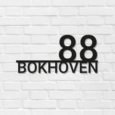 Naambordje Unico - Huisnummer + familienaam op lijn | Incl. 2 jaar garantie