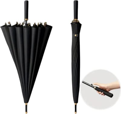 Nivard Moderne Stormparaplu - Opvouwbaar - Windproof Paraplu - Stormproef - Automatisch Uitklapbaar - Umbrella - Sterk - Zwart